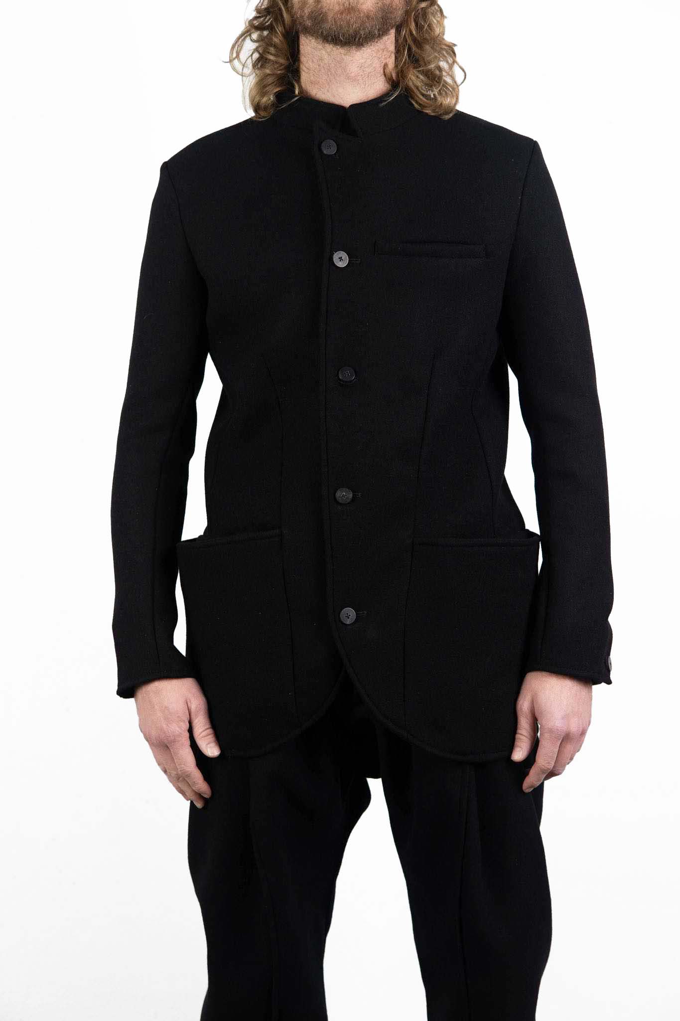 VIRGIN WOOL 100% BOTTON FRONT JACKET UNLINED #3
