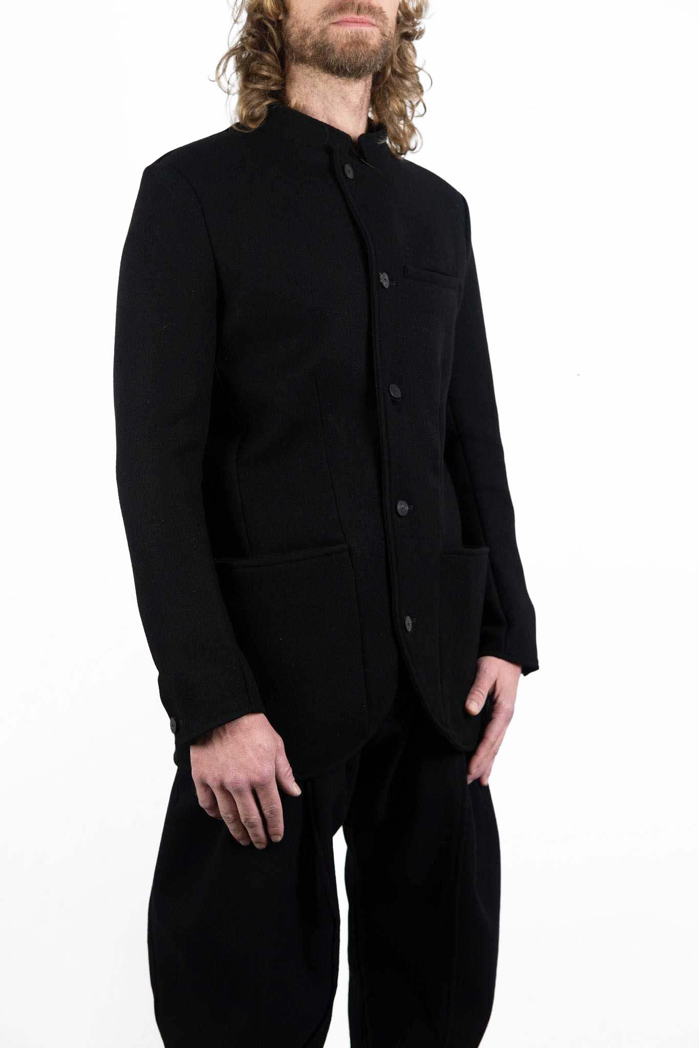 VIRGIN WOOL 100% BOTTON FRONT JACKET UNLINED #3
