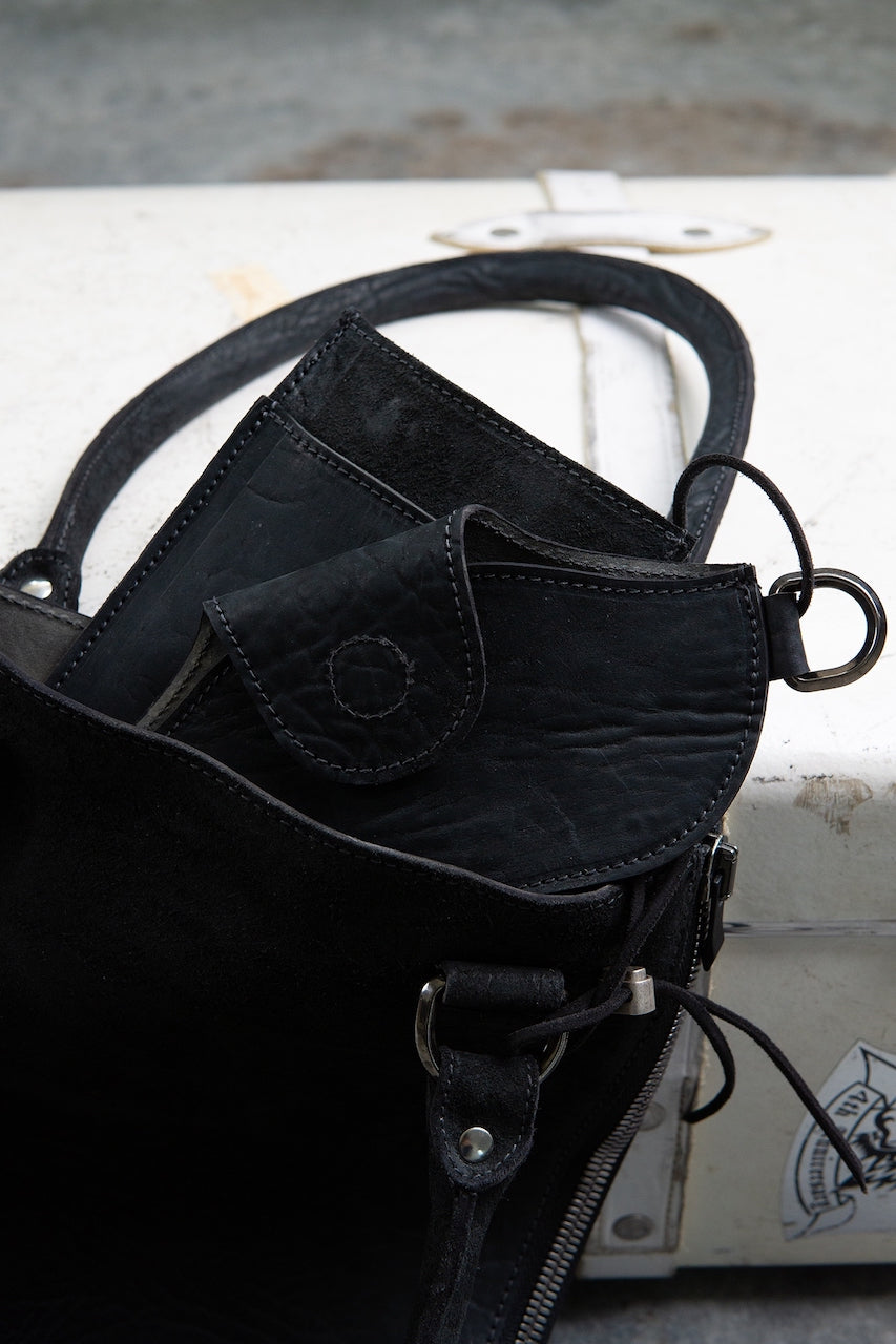 HORSE BUTT RG LEATHER BAG TOTO WB-1 UNLINED WITH SMALL PURSE AND GLASSES CASE