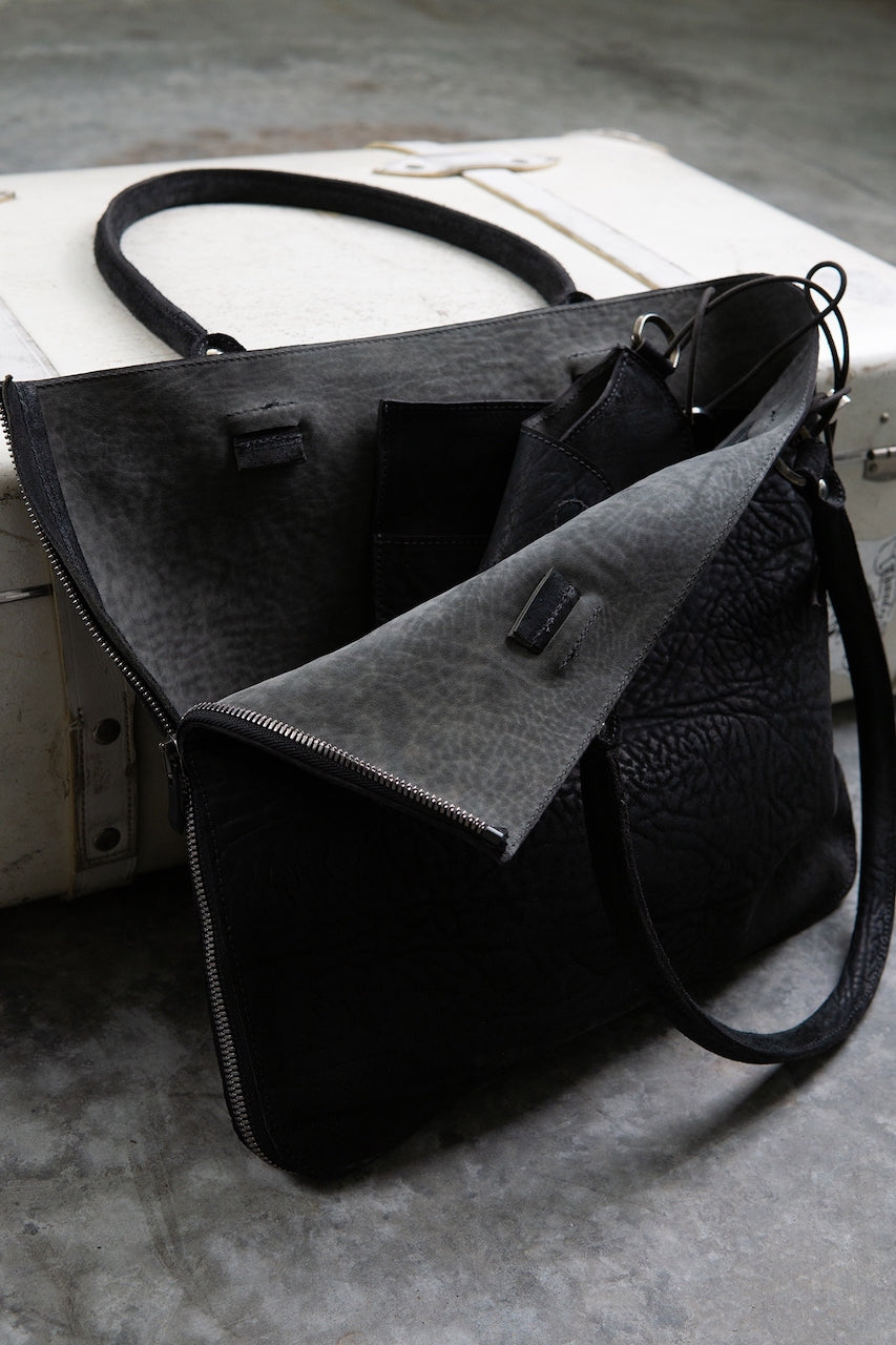 HORSE BUTT RG LEATHER BAG TOTO WB-2 UNLINED  WITH MEDIUM PURSE AND GLASSES CASE