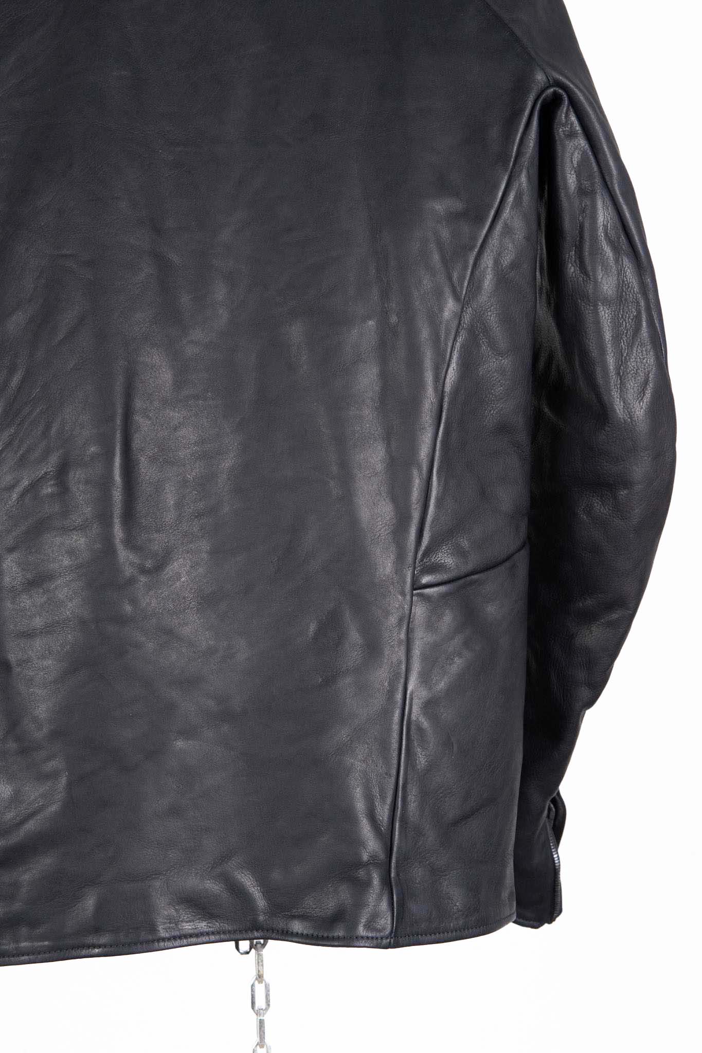 HEAVY WEIGHT BABY CALF LEATHER HI COLLAR ZIP BLOUSON JB-5 TYPE 2