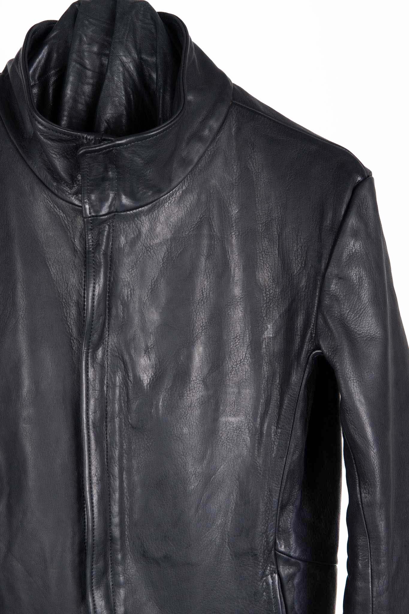 HEAVY WEIGHT BABY CALF LEATHER HI COLLAR ZIP BLOUSON JB-5 TYPE 2