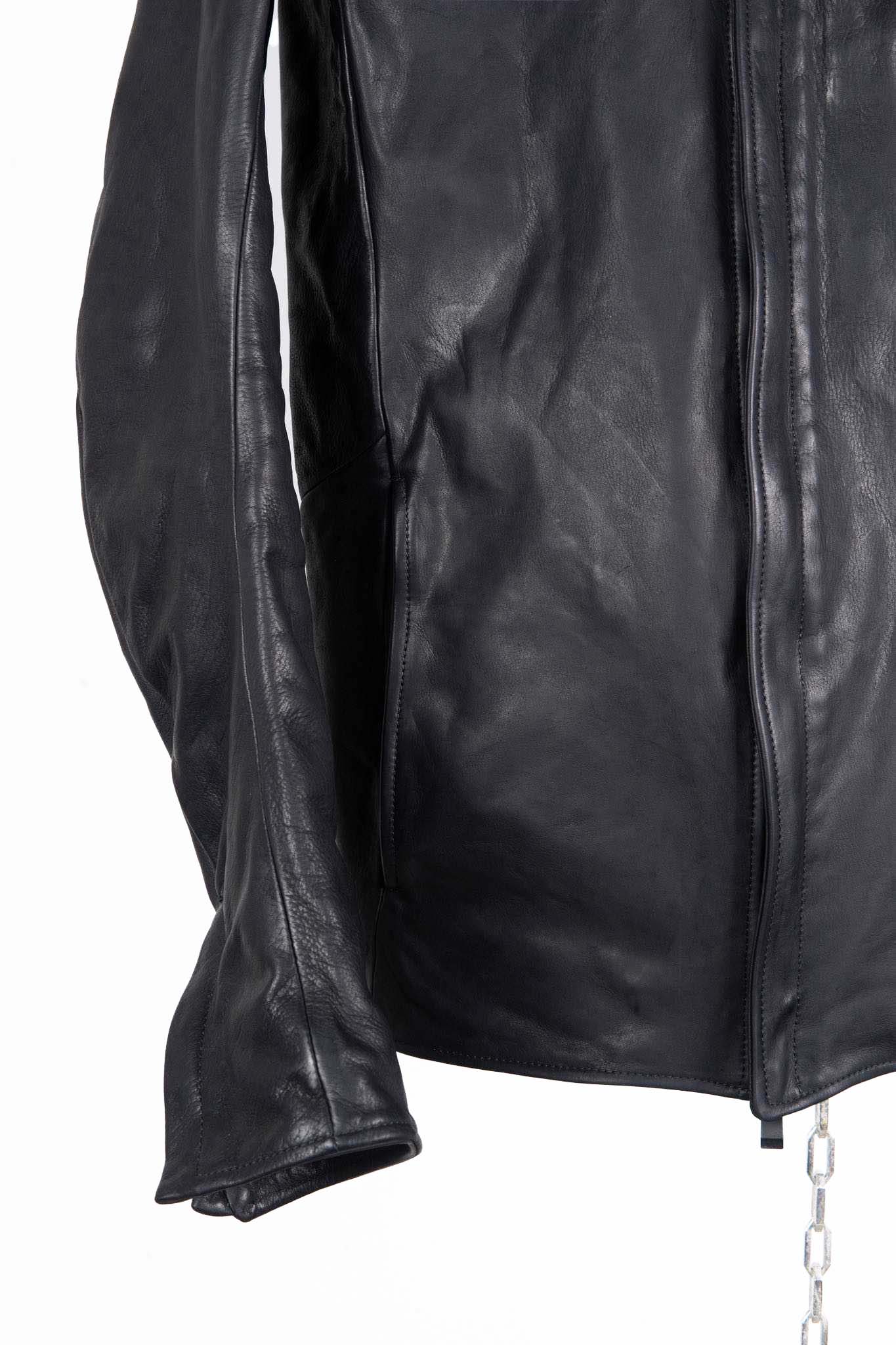 HEAVY WEIGHT BABY CALF LEATHER HI COLLAR ZIP BLOUSON JB-5 TYPE 2