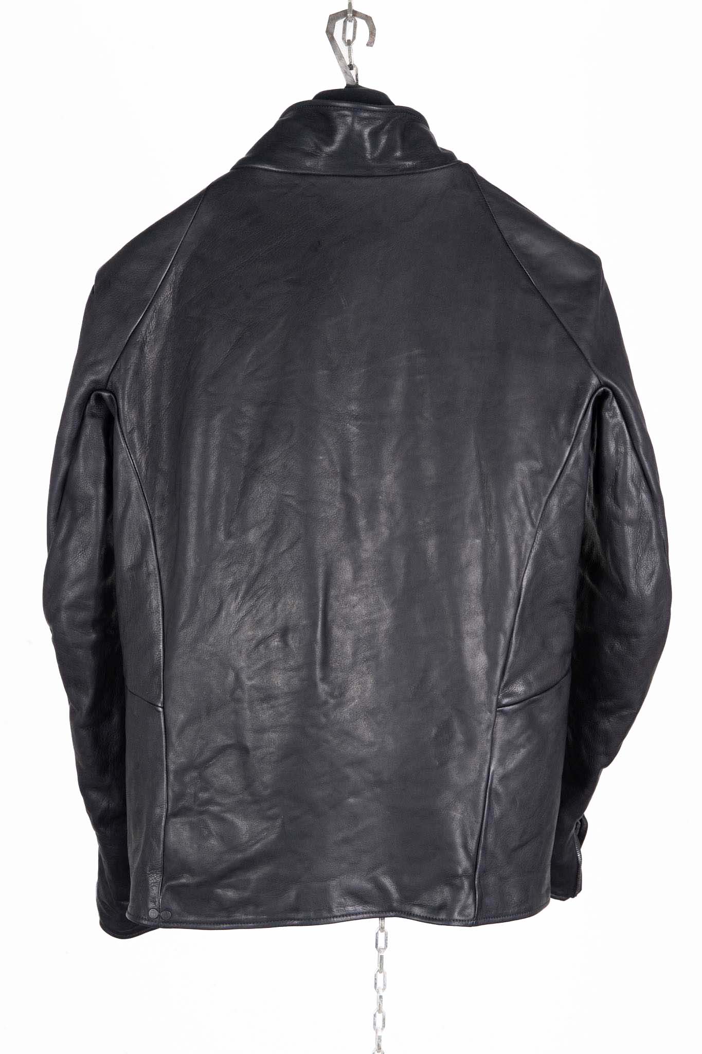 HEAVY WEIGHT BABY CALF LEATHER HI COLLAR ZIP BLOUSON JB-5 TYPE 2