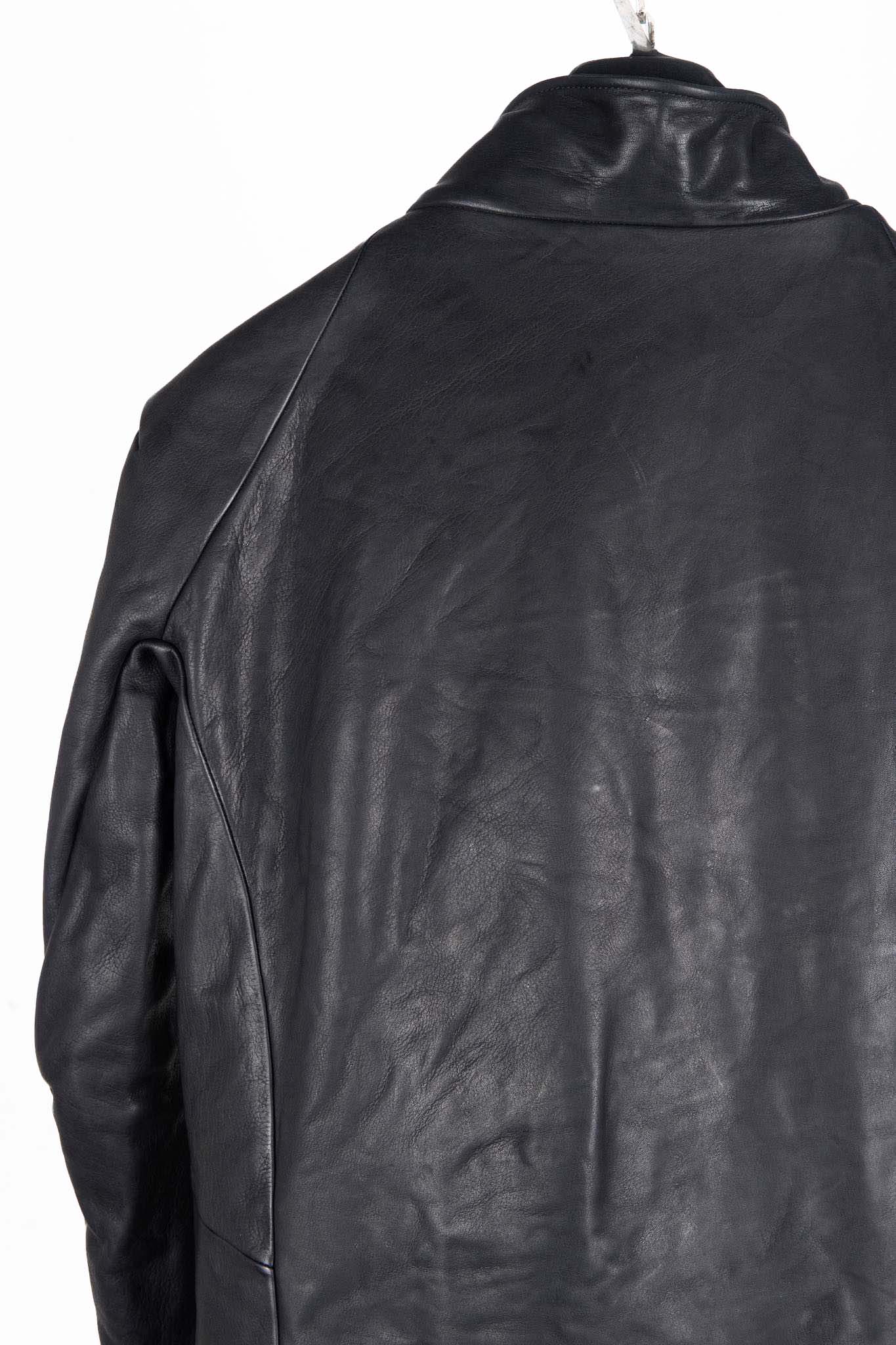 HEAVY WEIGHT BABY CALF LEATHER HI COLLAR ZIP BLOUSON JB-5 TYPE 2