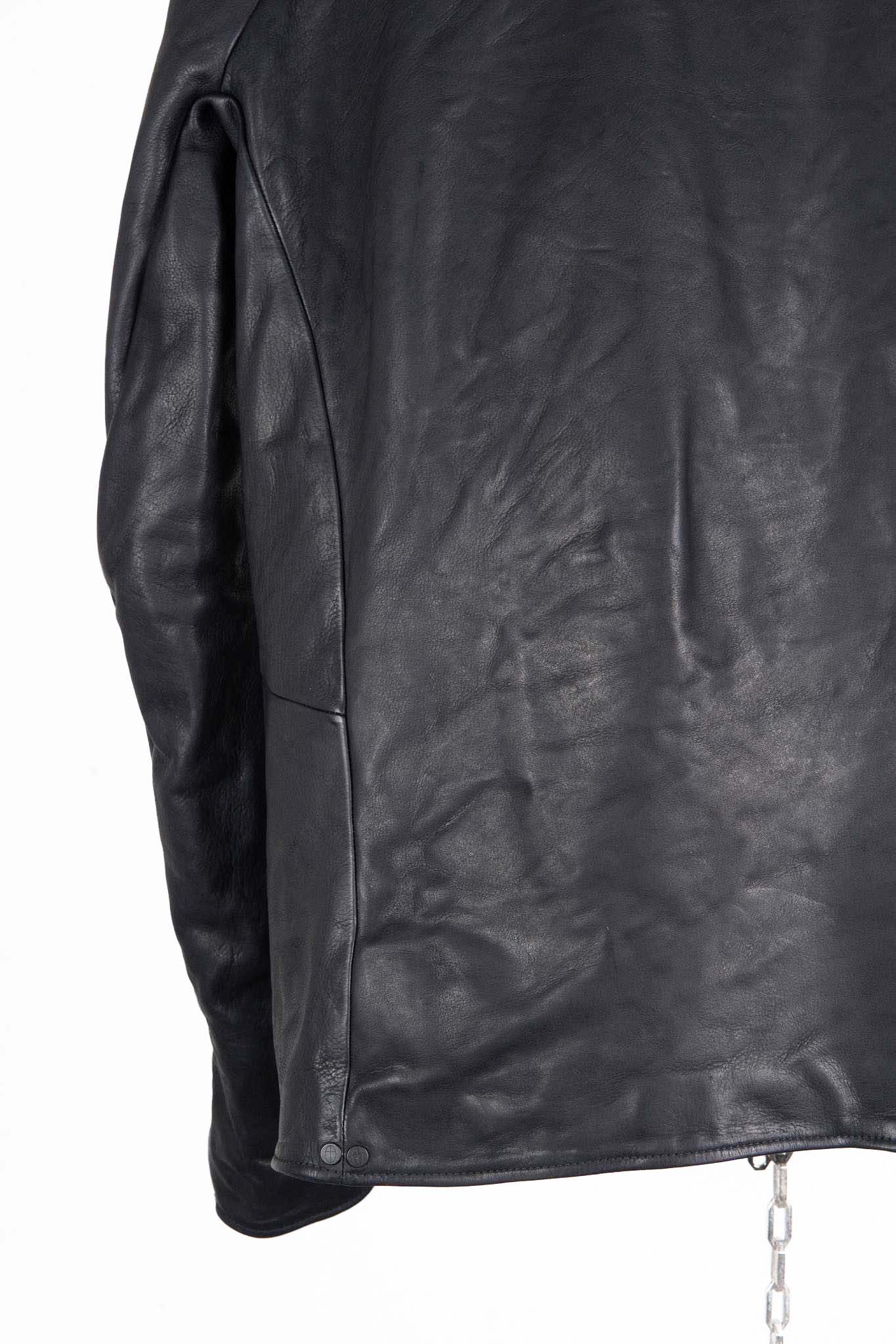 HEAVY WEIGHT BABY CALF LEATHER HI COLLAR ZIP BLOUSON JB-5 TYPE 2