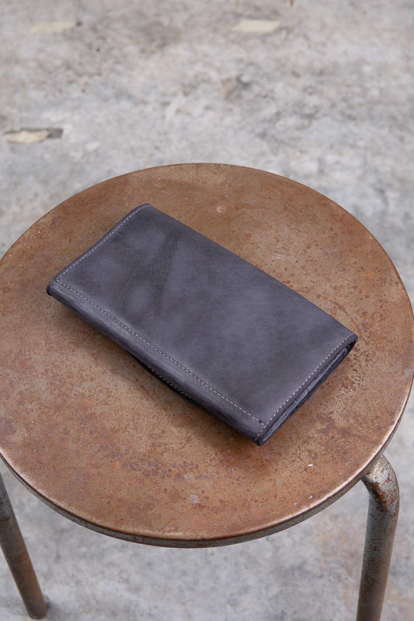HORSE WHITE LEATHER + COW LEATHER WALLET LONG
