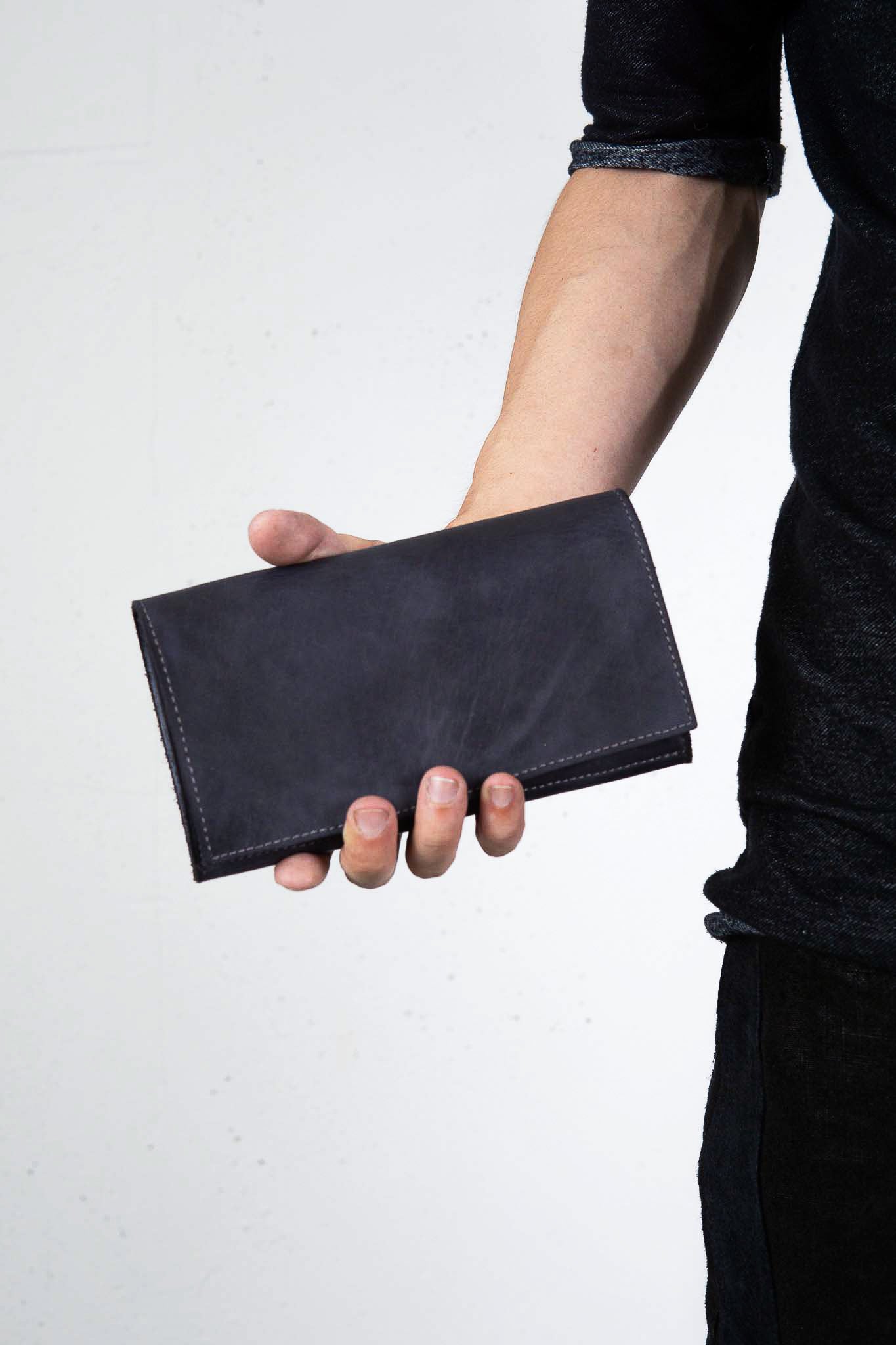 HORSE WHITE LEATHER + COW LEATHER WALLET LONG