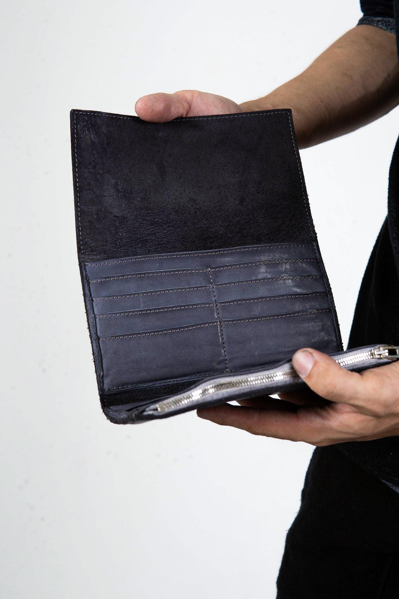 HORSE WHITE LEATHER + COW LEATHER WALLET LONG