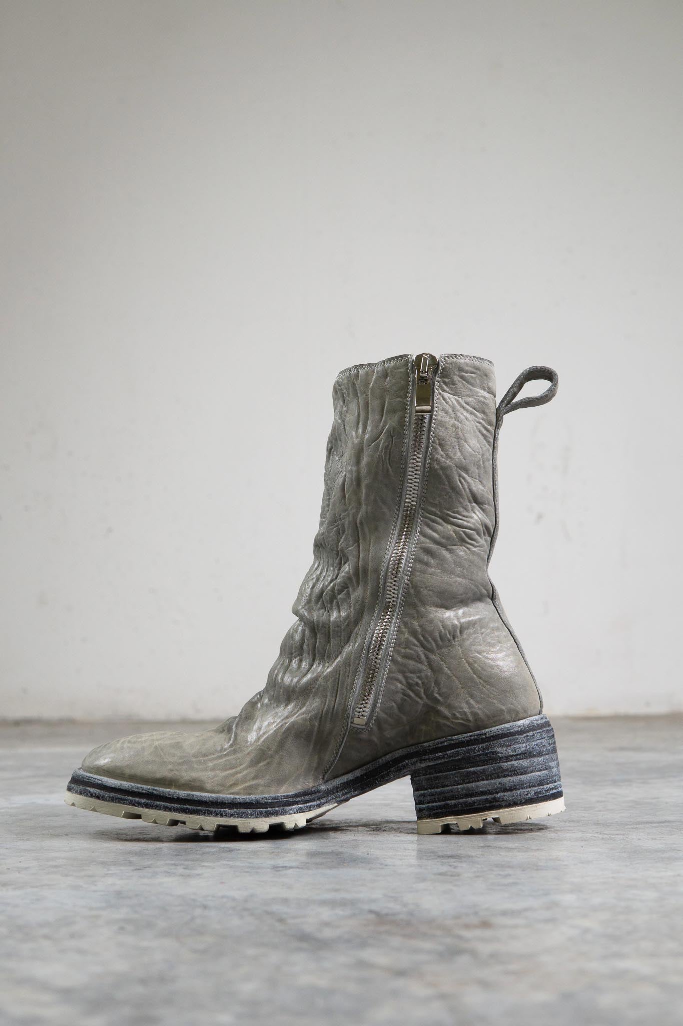 HORSE WHTE RG LEATHER SZ-1L SIDE ZIP LONG LINED #2LEATHER SOLES+VIBRAM  PIECE DYED