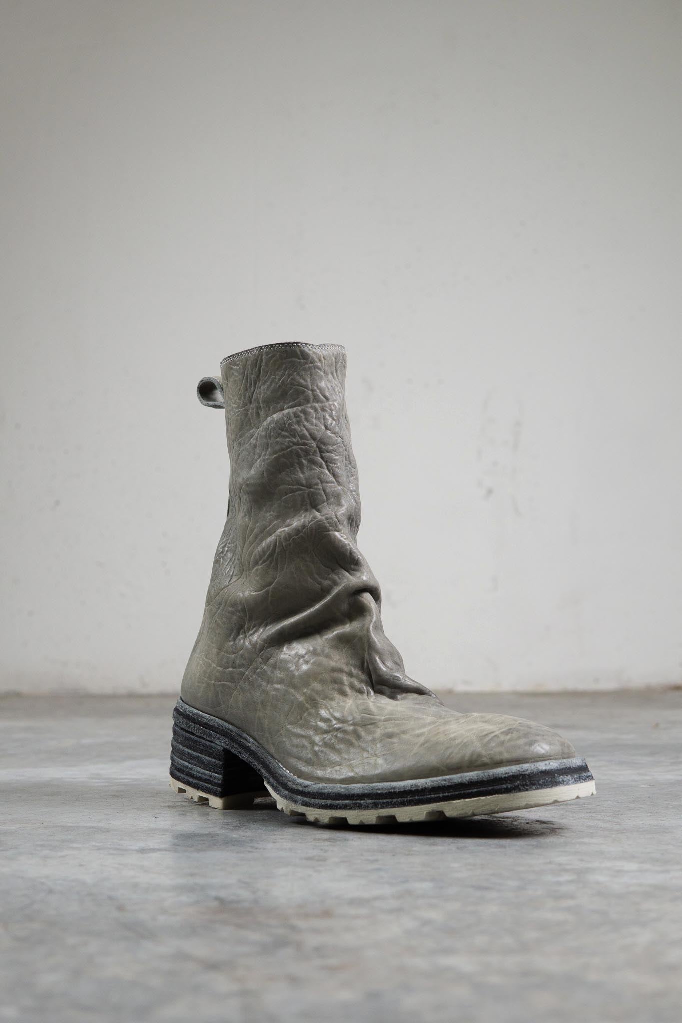 HORSE WHTE RG LEATHER SZ-1L SIDE ZIP LONG LINED #2LEATHER SOLES+VIBRAM  PIECE DYED