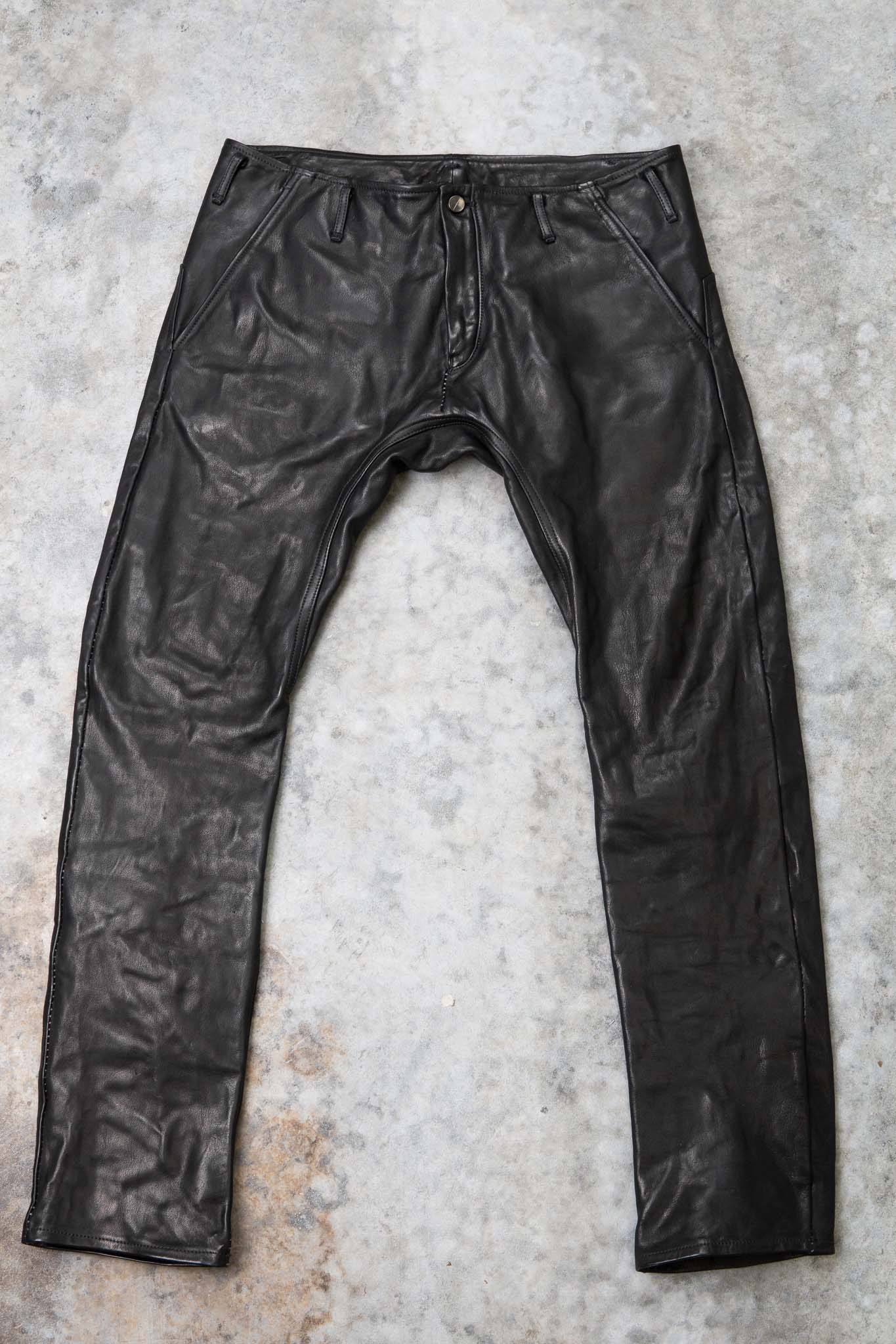 CALF  LEATHER PANTS PMTP-1 HALF LINED