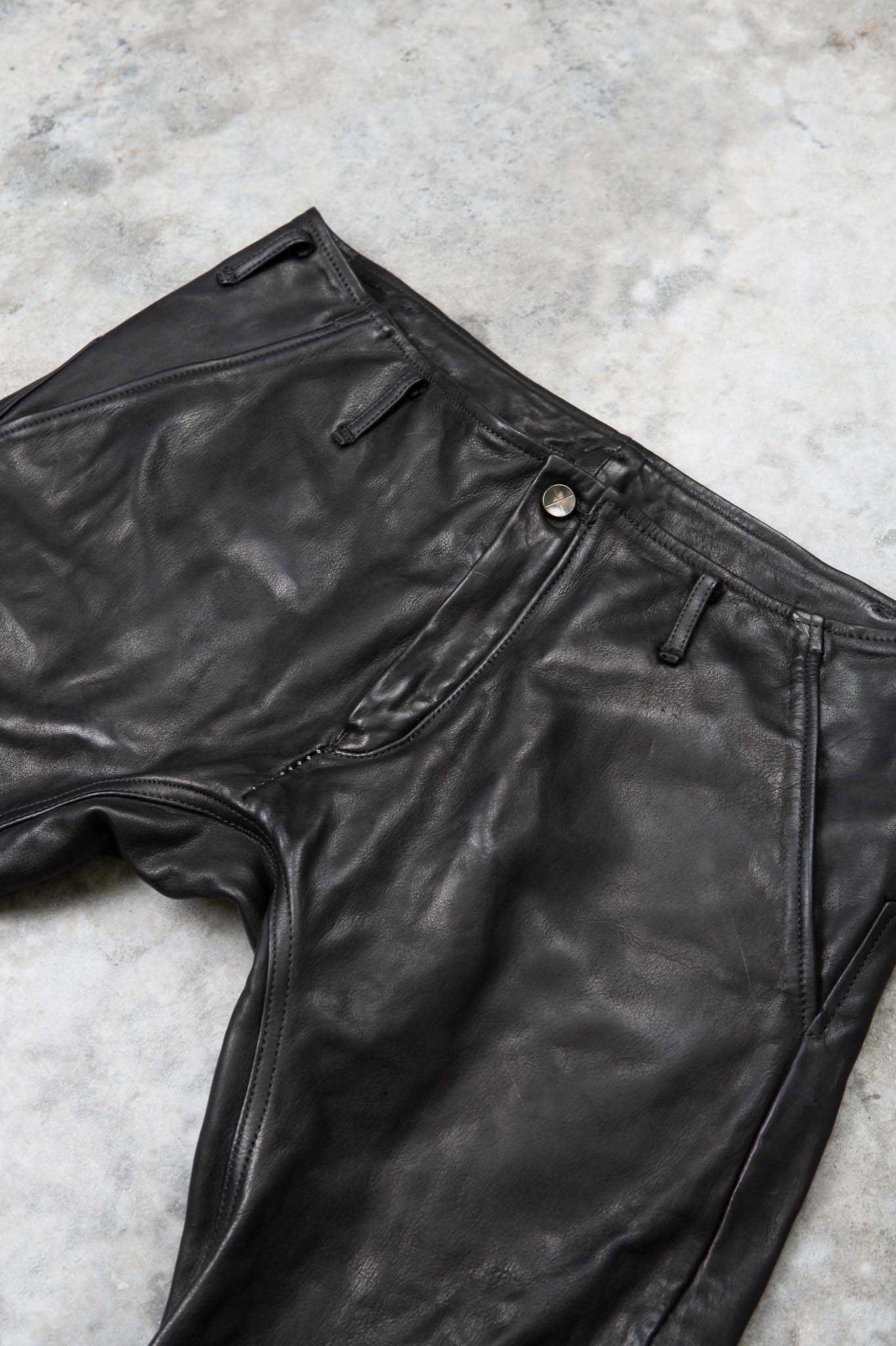 CALF  LEATHER PANTS PMTP-1 HALF LINED