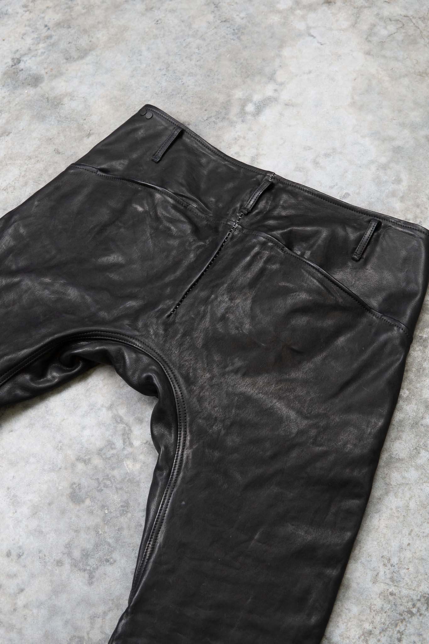 CALF  LEATHER PANTS PMTP-1 HALF LINED