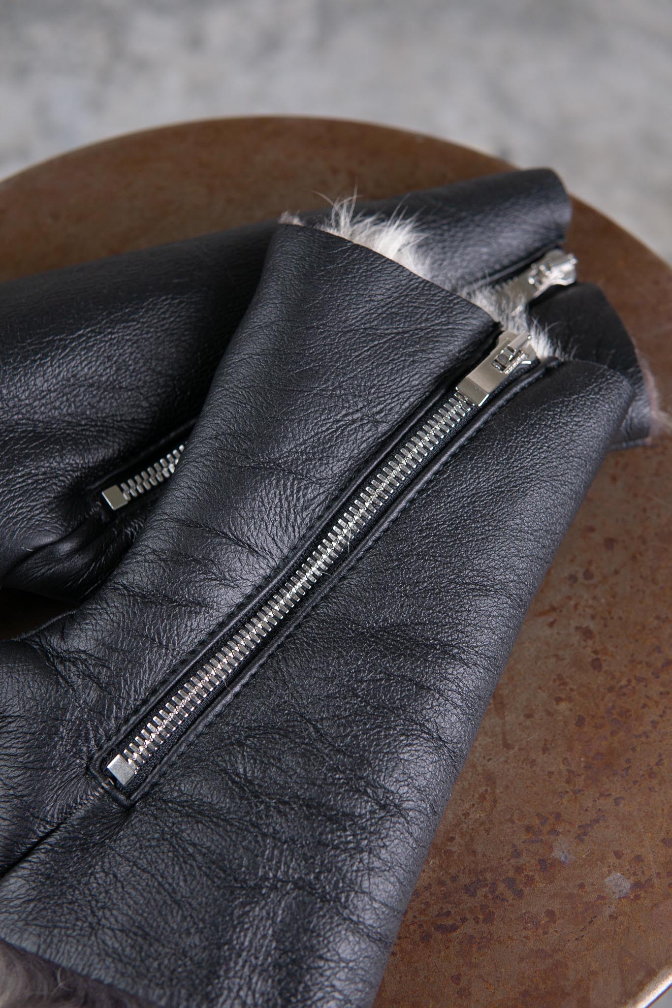 SHEEP SHEARLING  GLOVE SPAIRAL ZIP #2