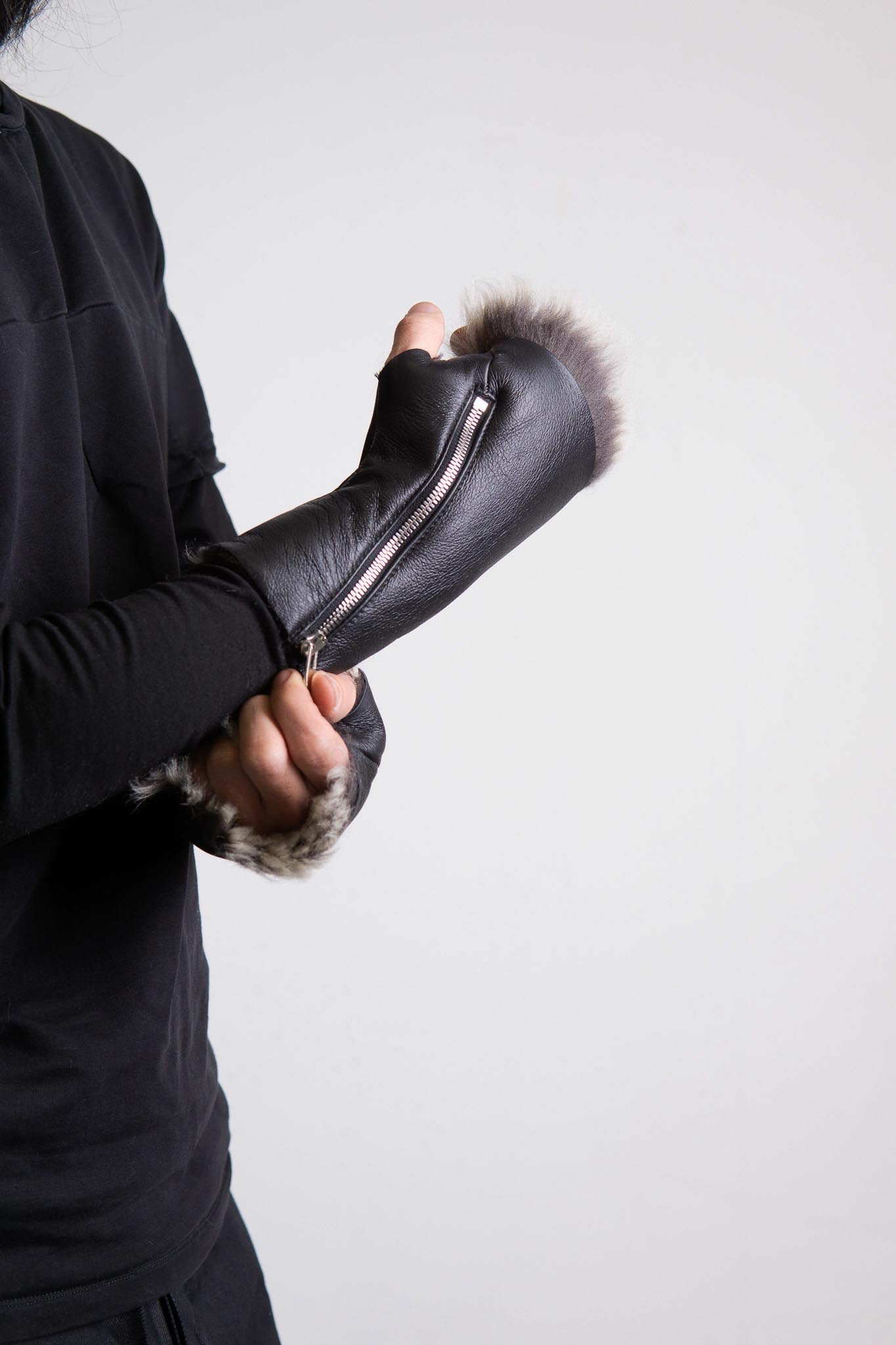 SHEEP SHEARLING  GLOVE SPAIRAL ZIP #2