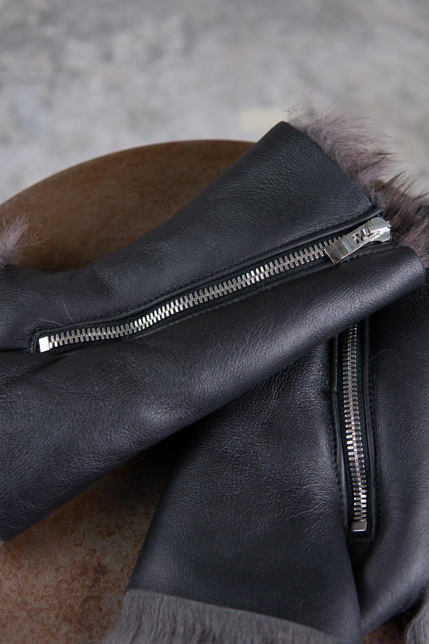 SHEEP SHEARLING  GLOVE SPAIRAL ZIP #2