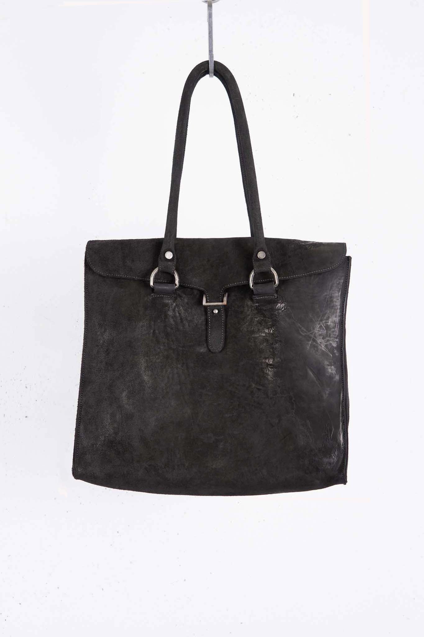 HORSE BUTT LEATHER BAG TOTO WB-3 UNLINED WITH MEDIUM PURSE PIECE DYED