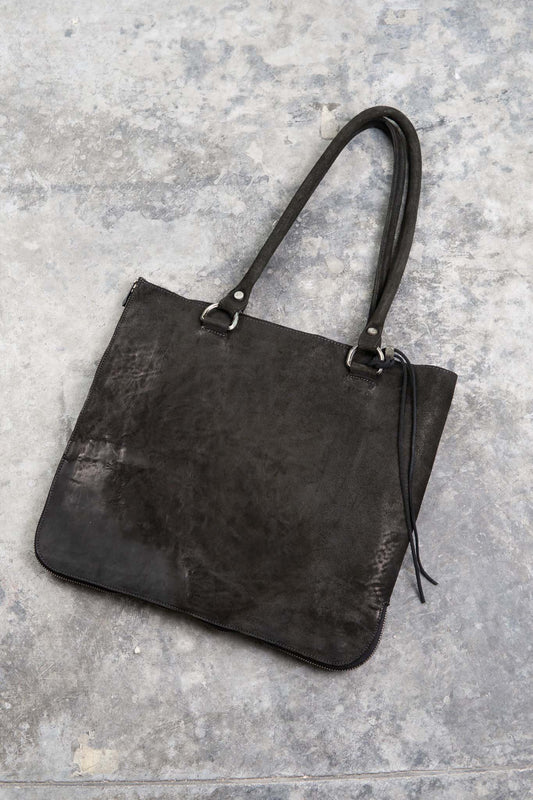 HORSE BUTT LEATHER BAG TOTO WB-2 UNLINED  WITH MEDIUM PURSE AND GLASSES CASE PIECE DYED