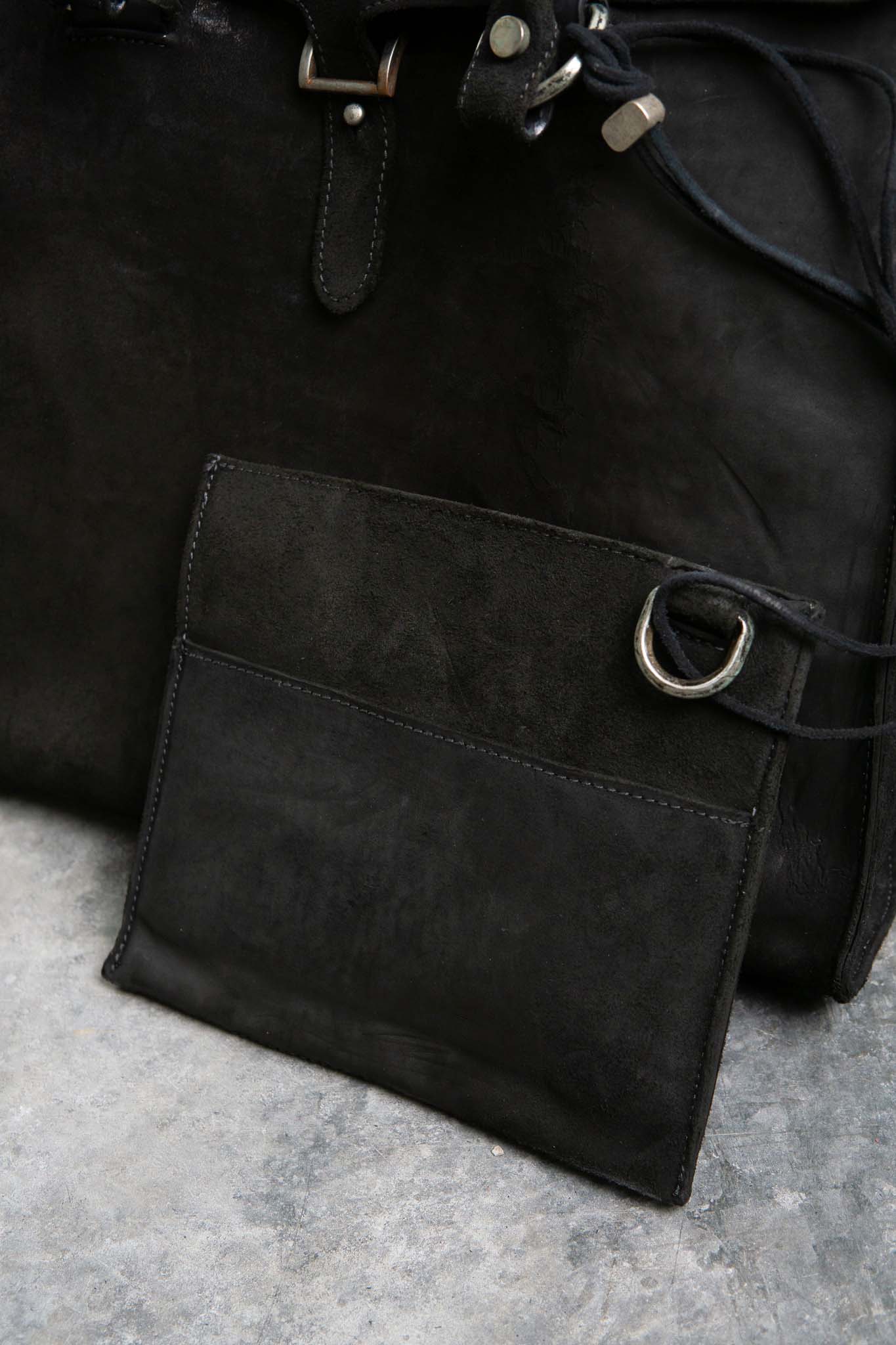 HORSE BUTT LEATHER BAG TOTO WB-3 UNLINED WITH MEDIUM PURSE PIECE DYED