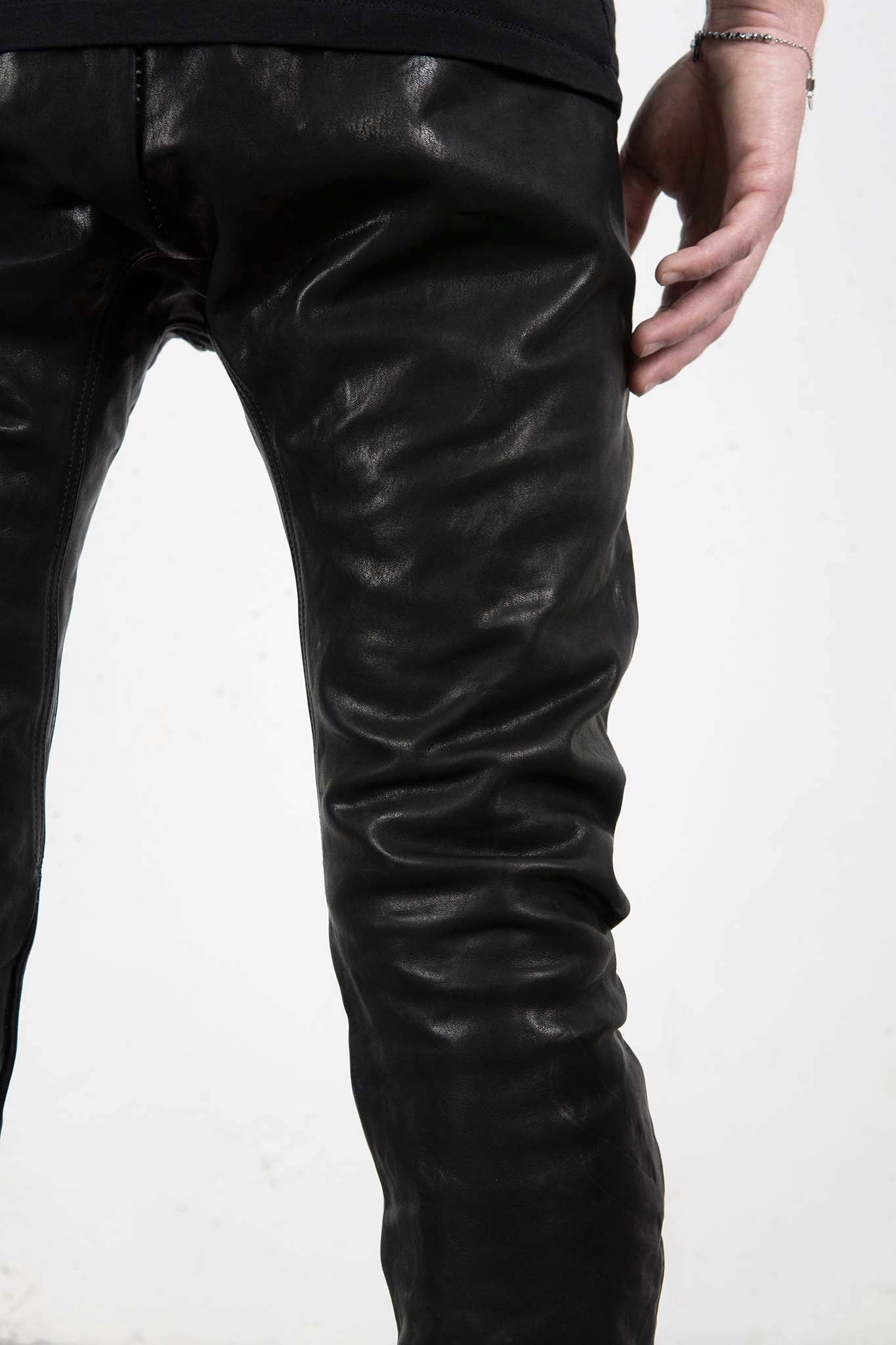 CALF  LEATHER PANTS PMTP-1 HALF LINED