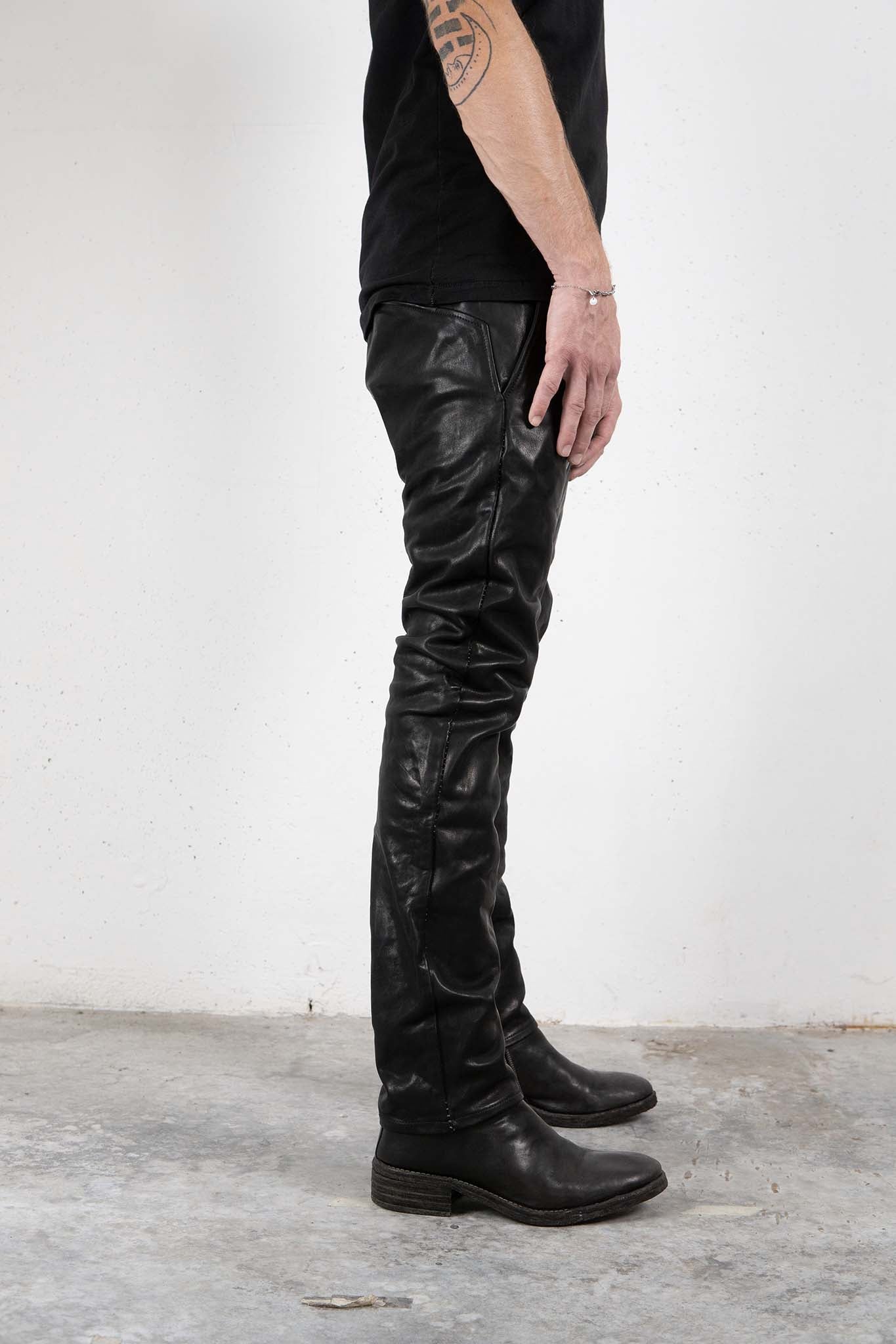 CALF  LEATHER PANTS PMTP-1 HALF LINED