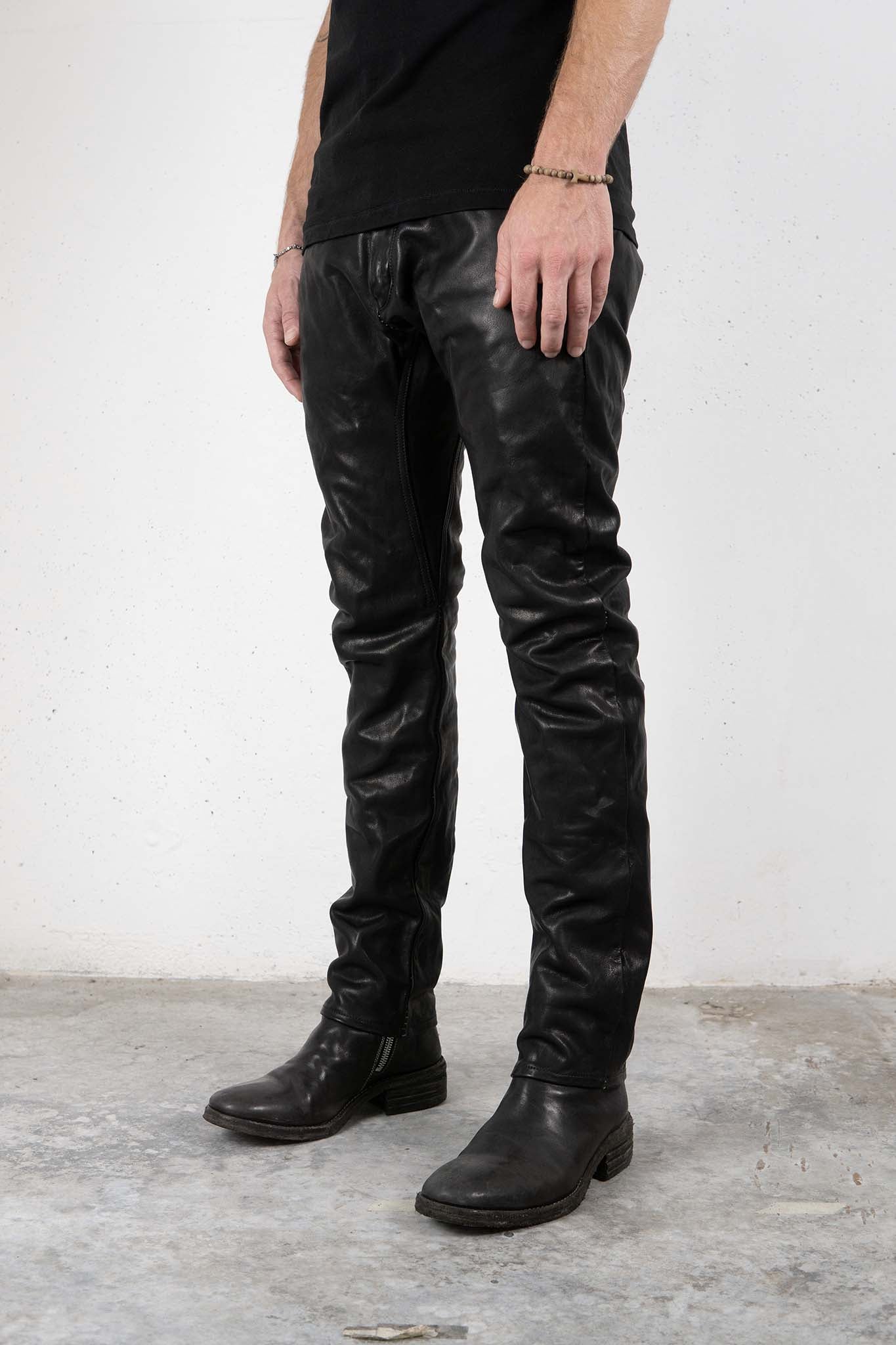 CALF  LEATHER PANTS PMTP-1 HALF LINED