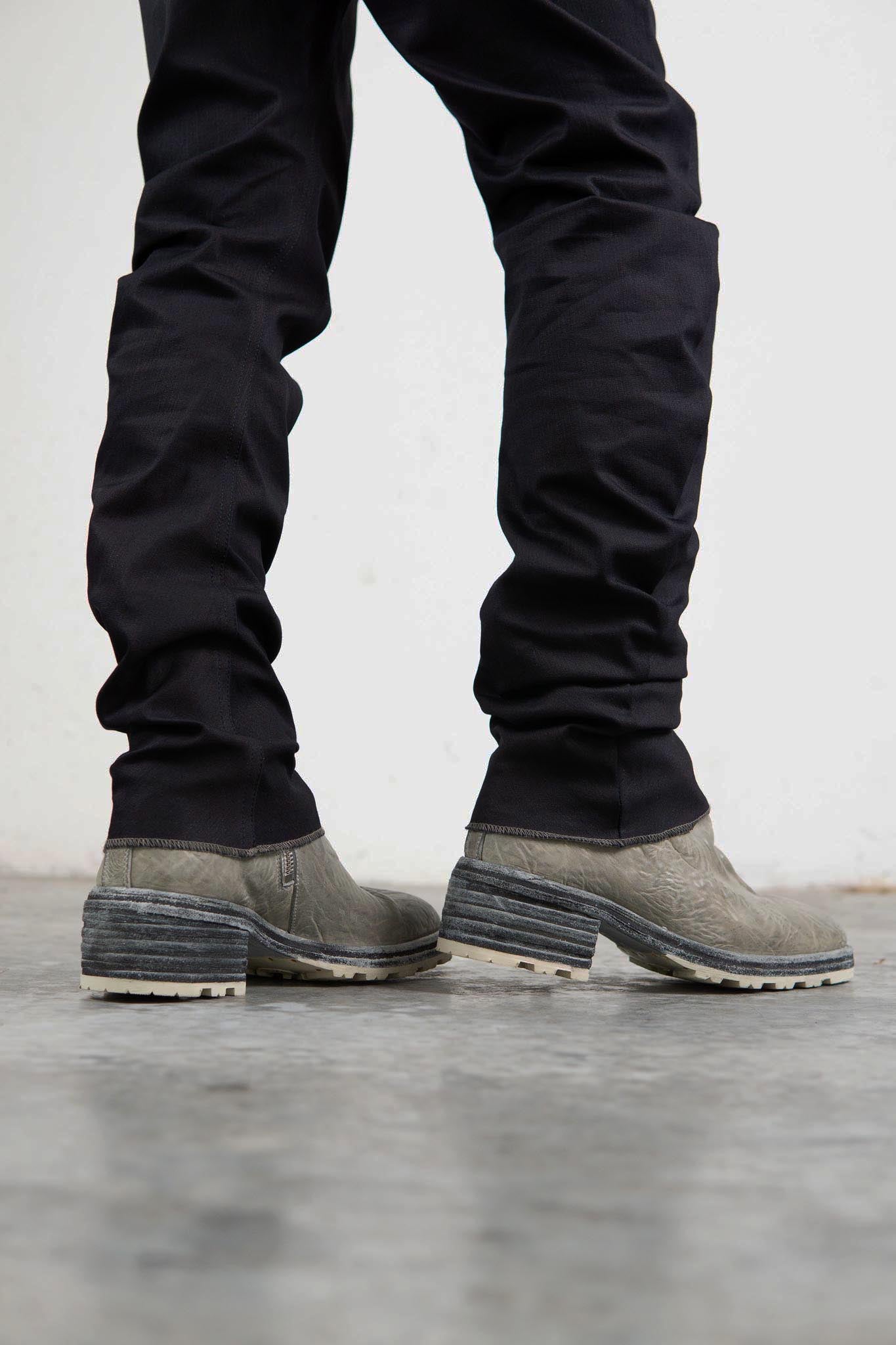 HORSE WHTE RG LEATHER SZ-1L SIDE ZIP LONG LINED #2LEATHER SOLES+VIBRAM  PIECE DYED