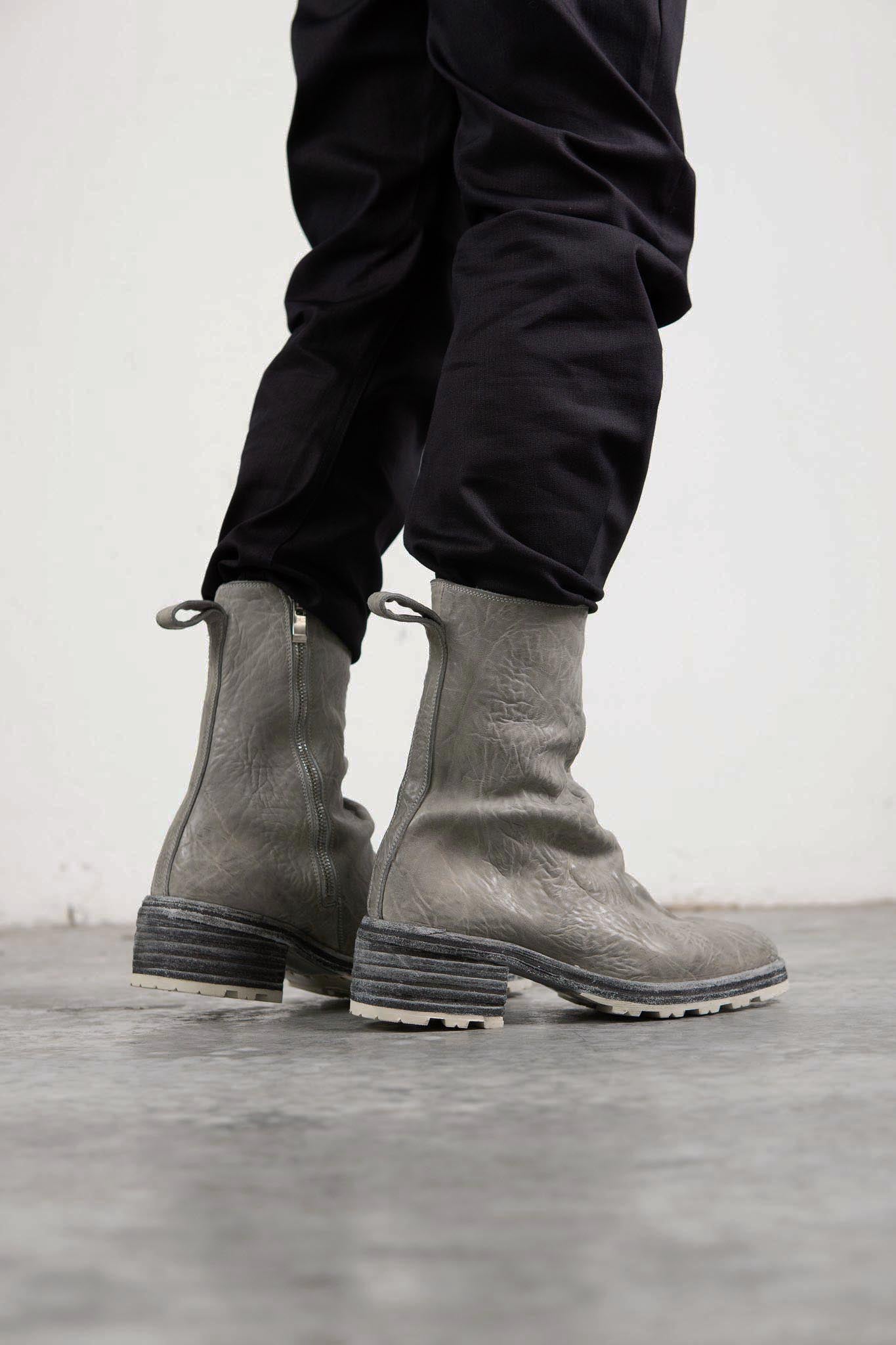 HORSE WHTE RG LEATHER SZ-1L SIDE ZIP LONG LINED #2LEATHER SOLES+VIBRAM  PIECE DYED