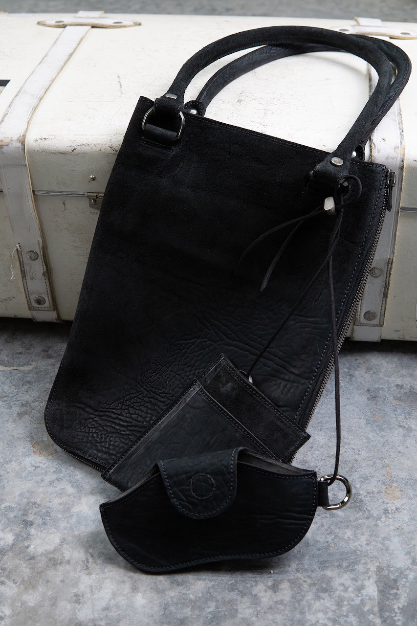 HORSE BUTT RG LEATHER BAG TOTO WB-1 UNLINED WITH SMALL PURSE AND GLASSES CASE