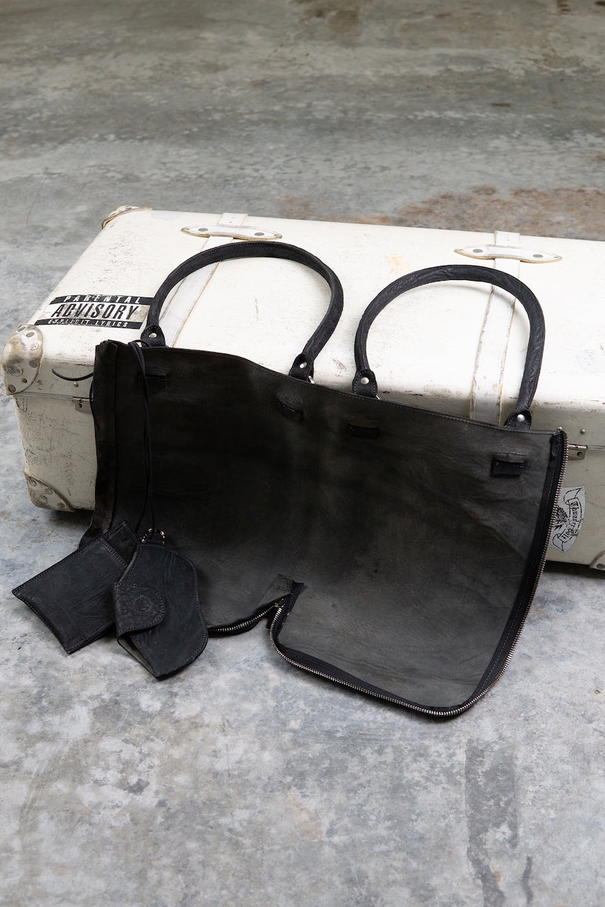 HORSE BUTT RG LEATHER BAG TOTO WB-1 UNLINED WITH SMALL PURSE AND GLASSES CASE