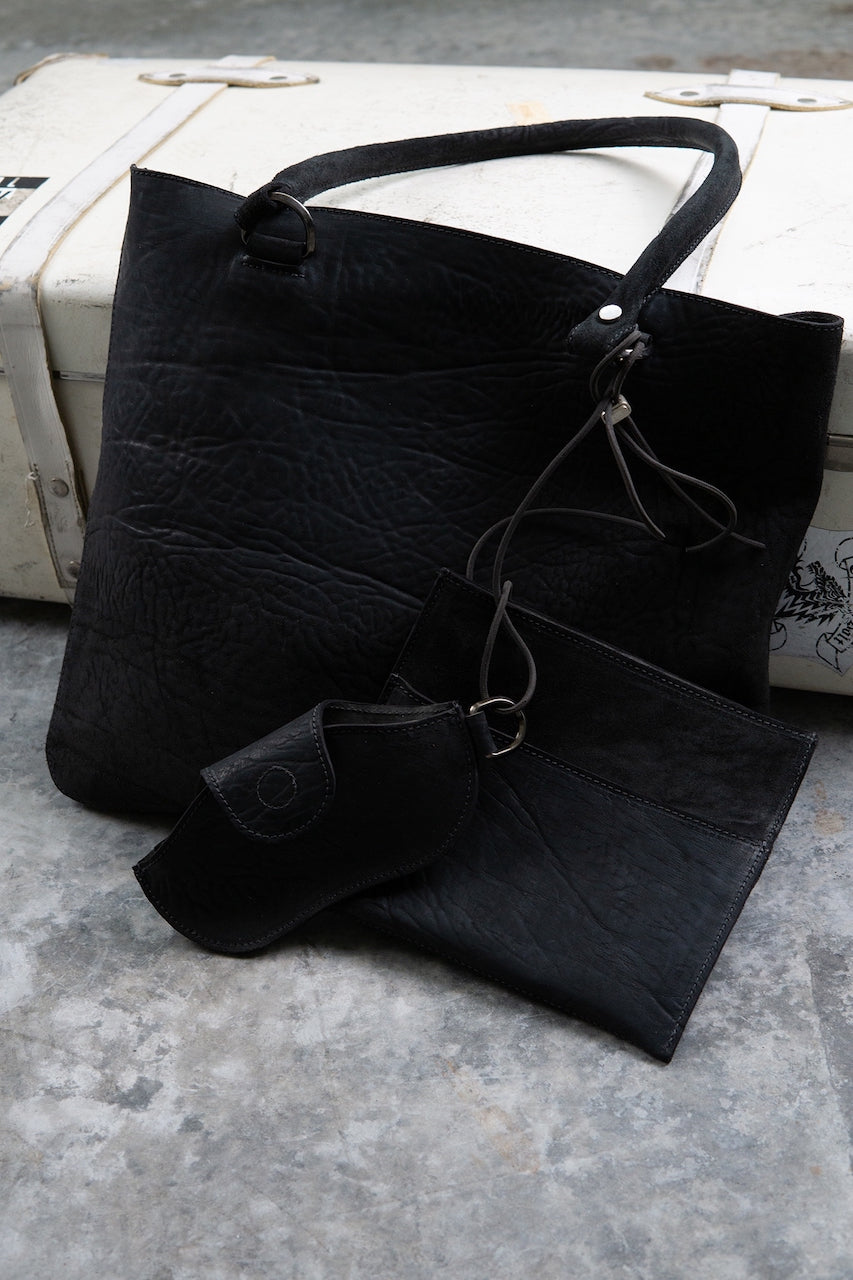 HORSE BUTT RG LEATHER BAG TOTO WB-2 UNLINED  WITH MEDIUM PURSE AND GLASSES CASE