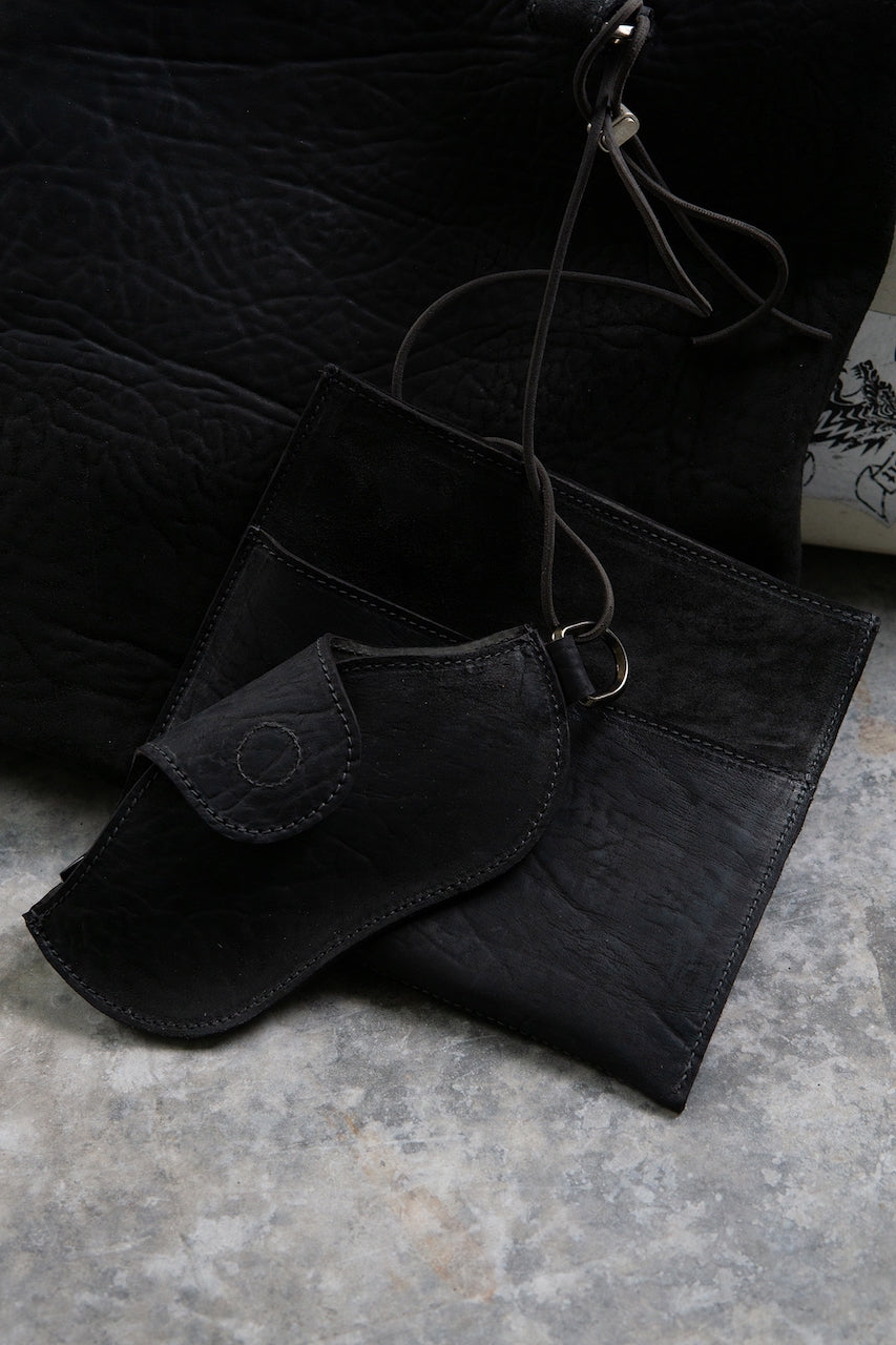 HORSE BUTT RG LEATHER BAG TOTO WB-2 UNLINED  WITH MEDIUM PURSE AND GLASSES CASE