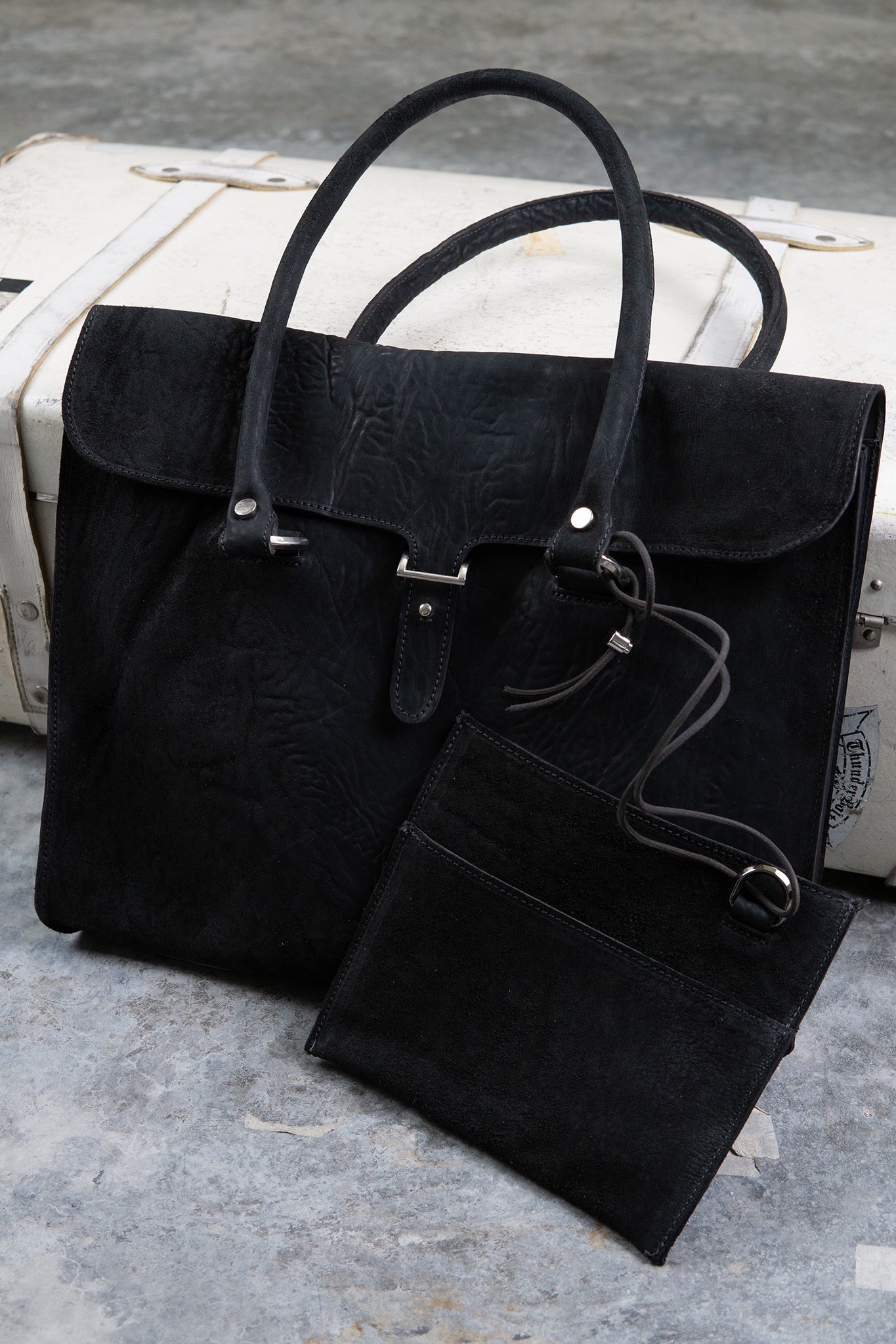 HORSE BUTT RG LEATHER BAG TOTO WB-3 UNLINED WITH MEDIUM PURSE