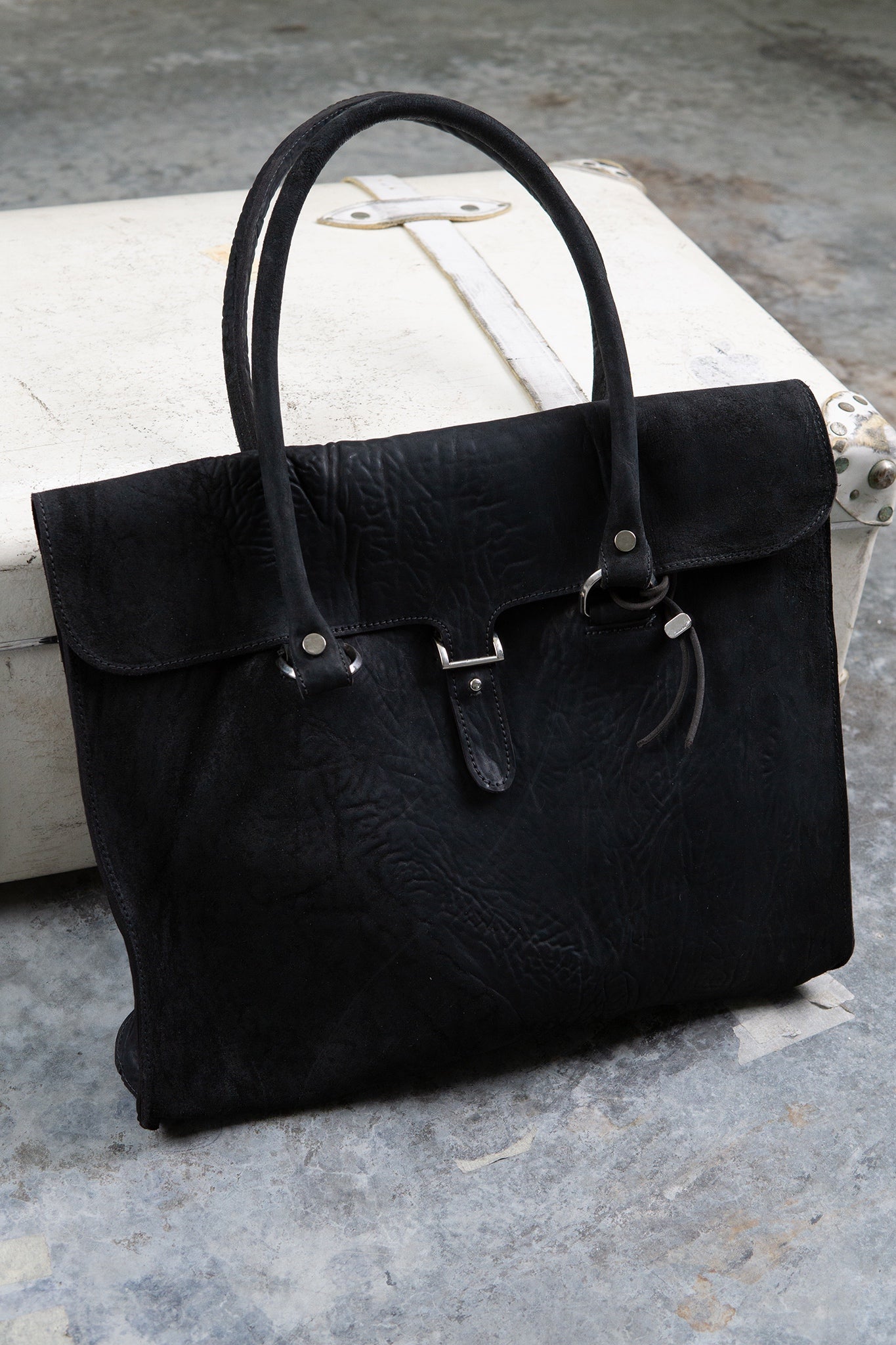 HORSE BUTT RG LEATHER BAG TOTO WB-3 UNLINED WITH MEDIUM PURSE