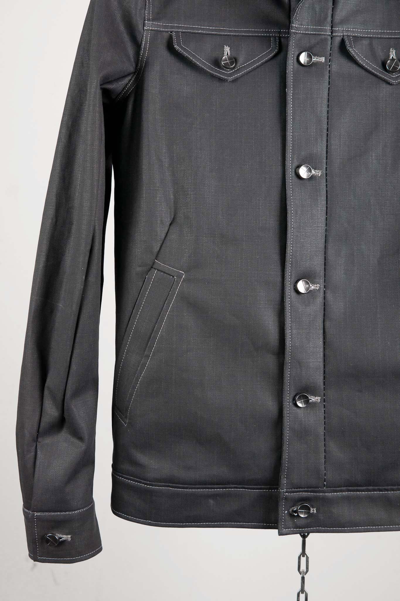COTTON 100%  JEAN JACKET O/P ARM UNLINED